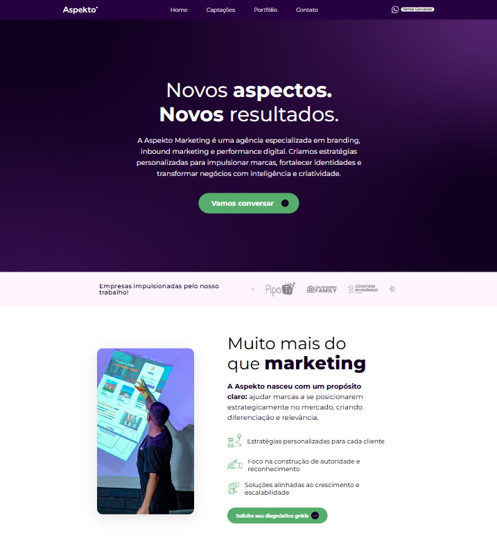 Preview do site para Marketing Digital.